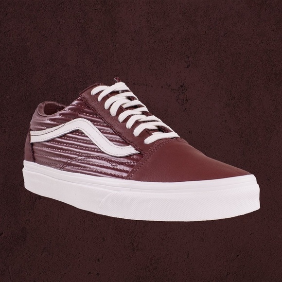 maroon vans with brown leather